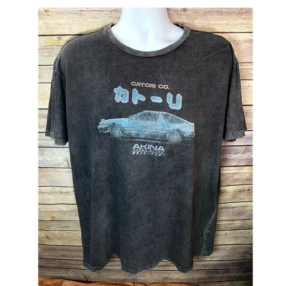 INITIAL D Anime Shirt by Catori Co. Size Large Graphic Tee with Fade Effect - Picture 1 of 11